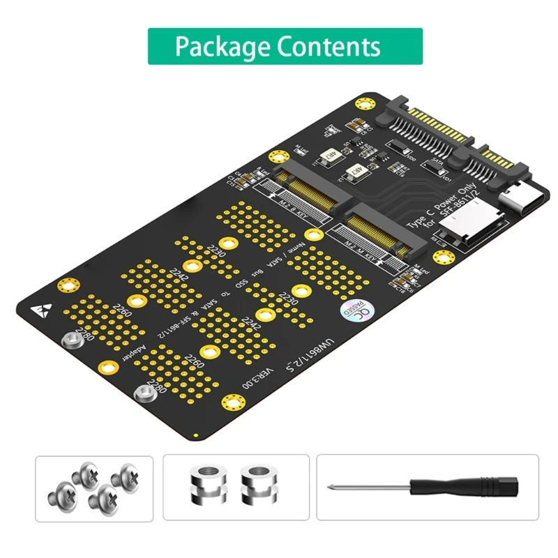 ADWE M.2 SATA3 Chiave a SATA3 M.2 NVME Chiave M a scheda adattatore SFF-8611 per computer