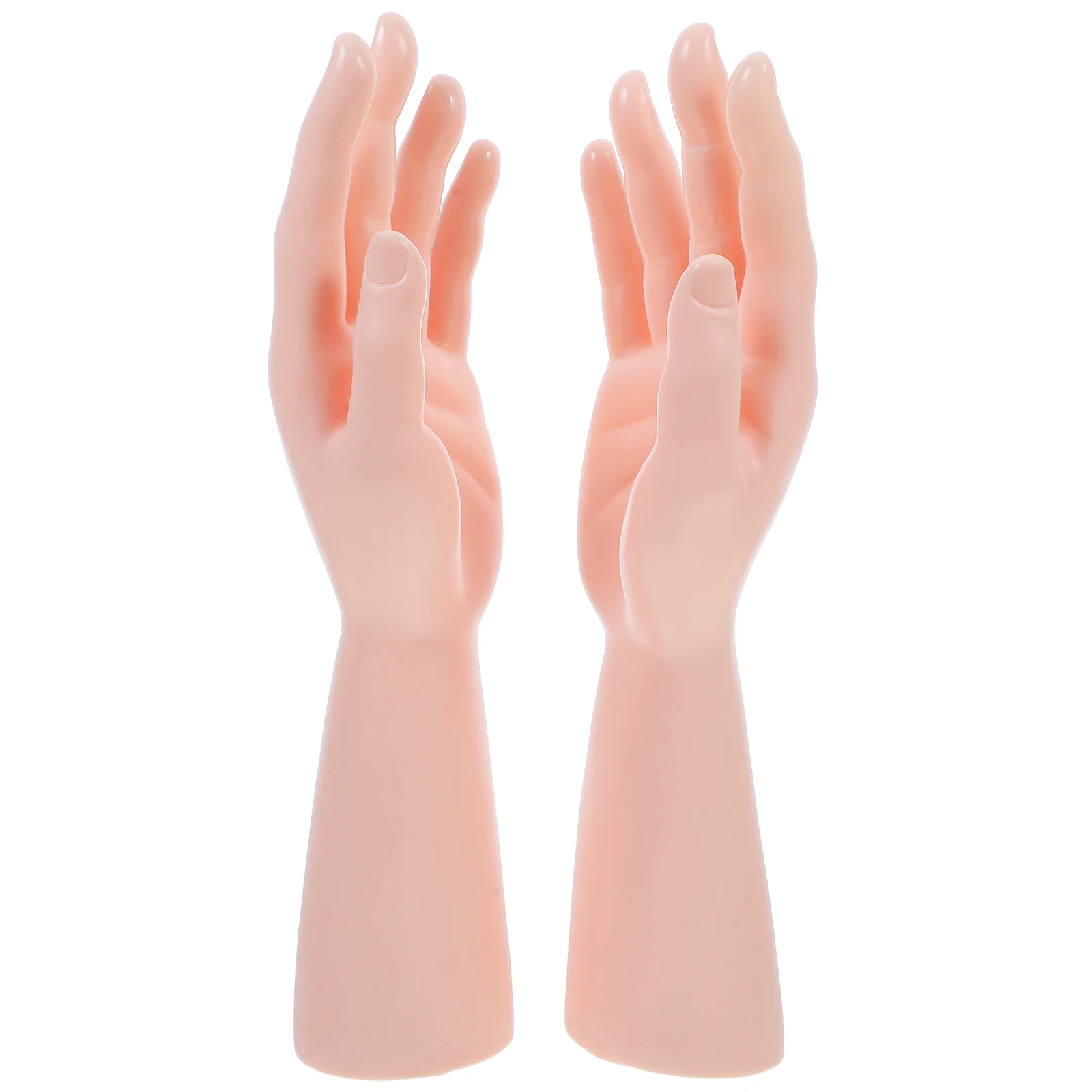 

2pcs Mannequin Hand Jewelry Display Holder Vertical Countertop Ring Stand Fake Arm Trinket Organizer Desktop Glove Stand