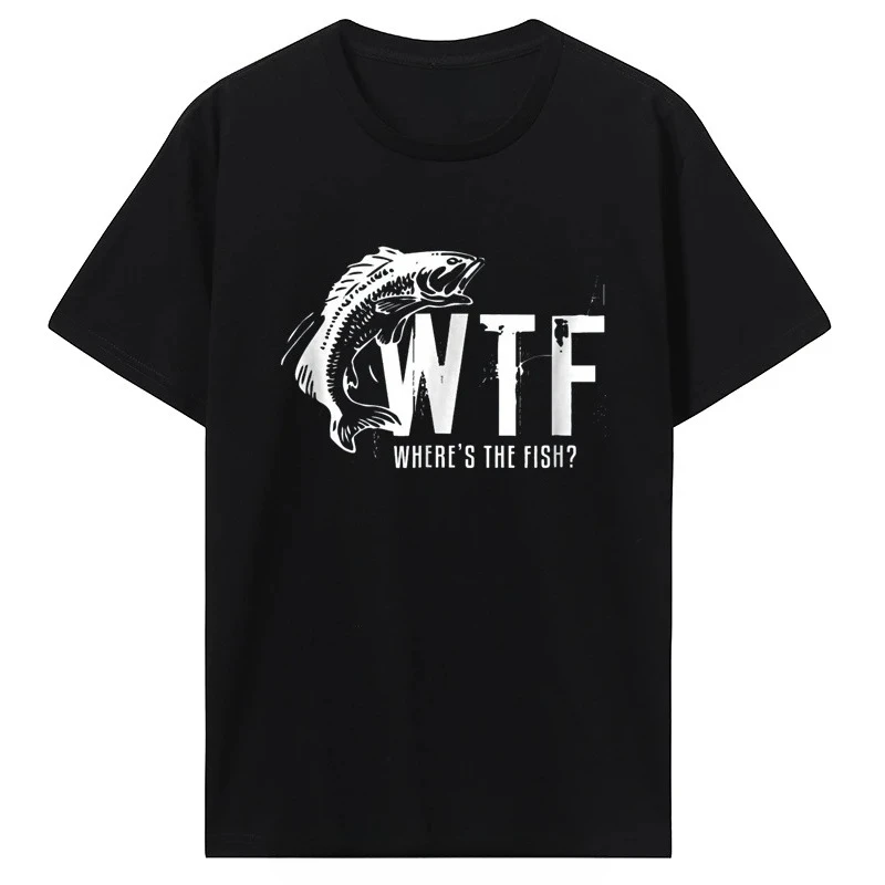 

WTF Where's The Fish Funny Fishing Printed T-Shirt Women Clothing Versized Streetwear Tshirt Summer Casual Tops Clothing