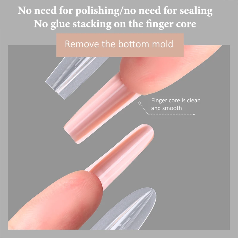 240 stks 14 Size Sandwich Dual Nail Forms Quick Extensions-Dual Forms T-vormige Ellips Manicure Formulieren Top Mold Bottom Mold 3D