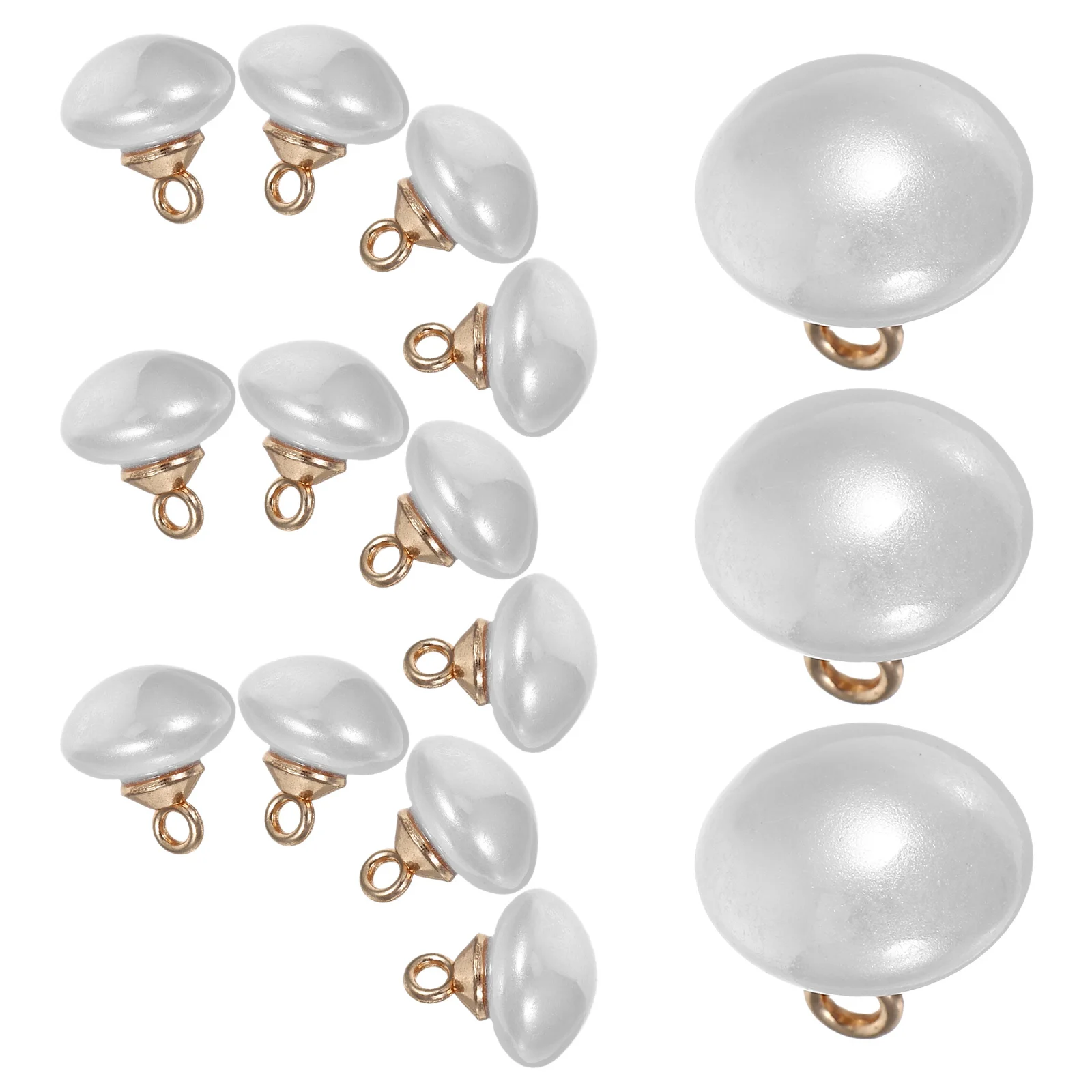 

15Pcs Decorative Pearl Buttons for Clothes Half Round Shank Button Ideal DIY Sewing Accessories Small Dome Buttons for Crafts