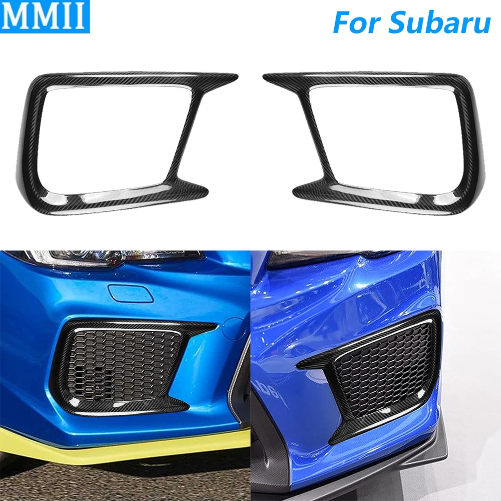 For Subaru WRX STI 2018-2021 Real Dry Carbon Fiber Front Bumper Air Duct Air Inlet Panel Cover Trim Car Accessories Modification