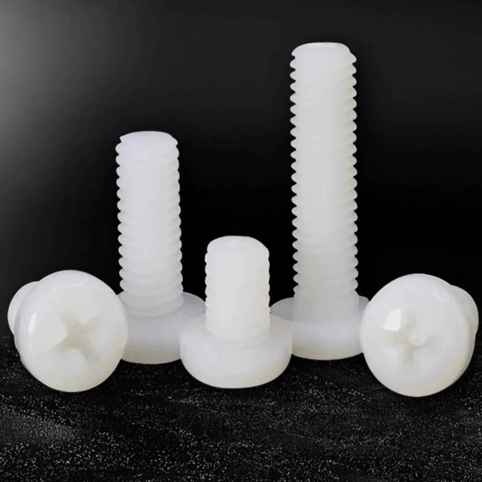 5/50pcs Plastic Nylon Screw Pan Head Phillips Cross Recessed Bolt Insulated Nylon Fastener M2 M2.5 M3 M4 M5 M6 M8 Full Sizes