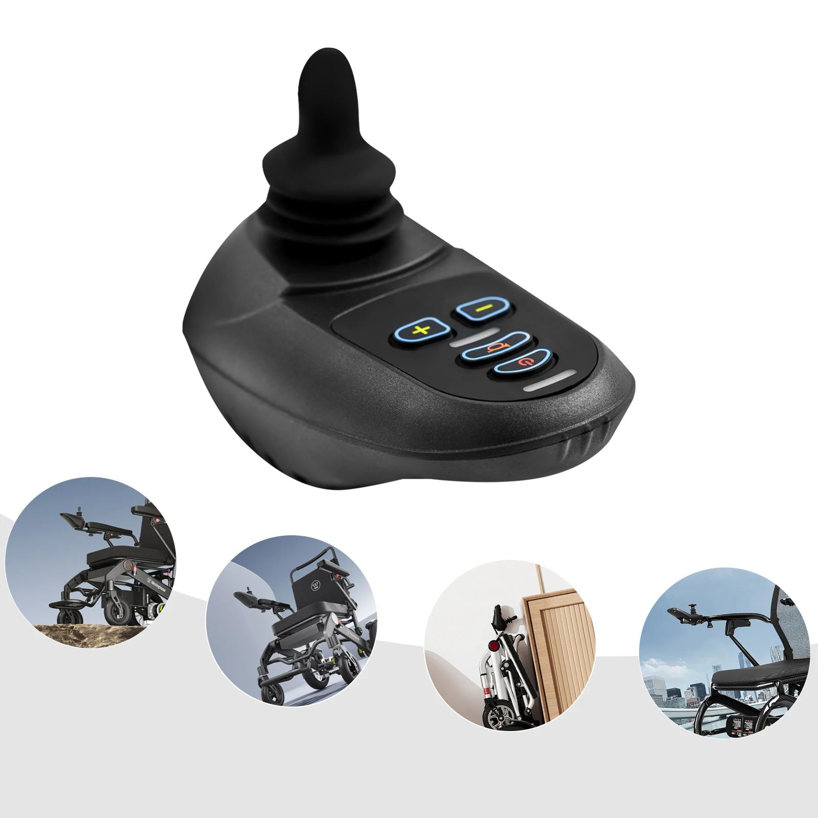 

Electric Wheelchair Joystick Controller 50A 24V Universal Power Chair Control with 5 Speed Adjustable Horn Button for Disabled