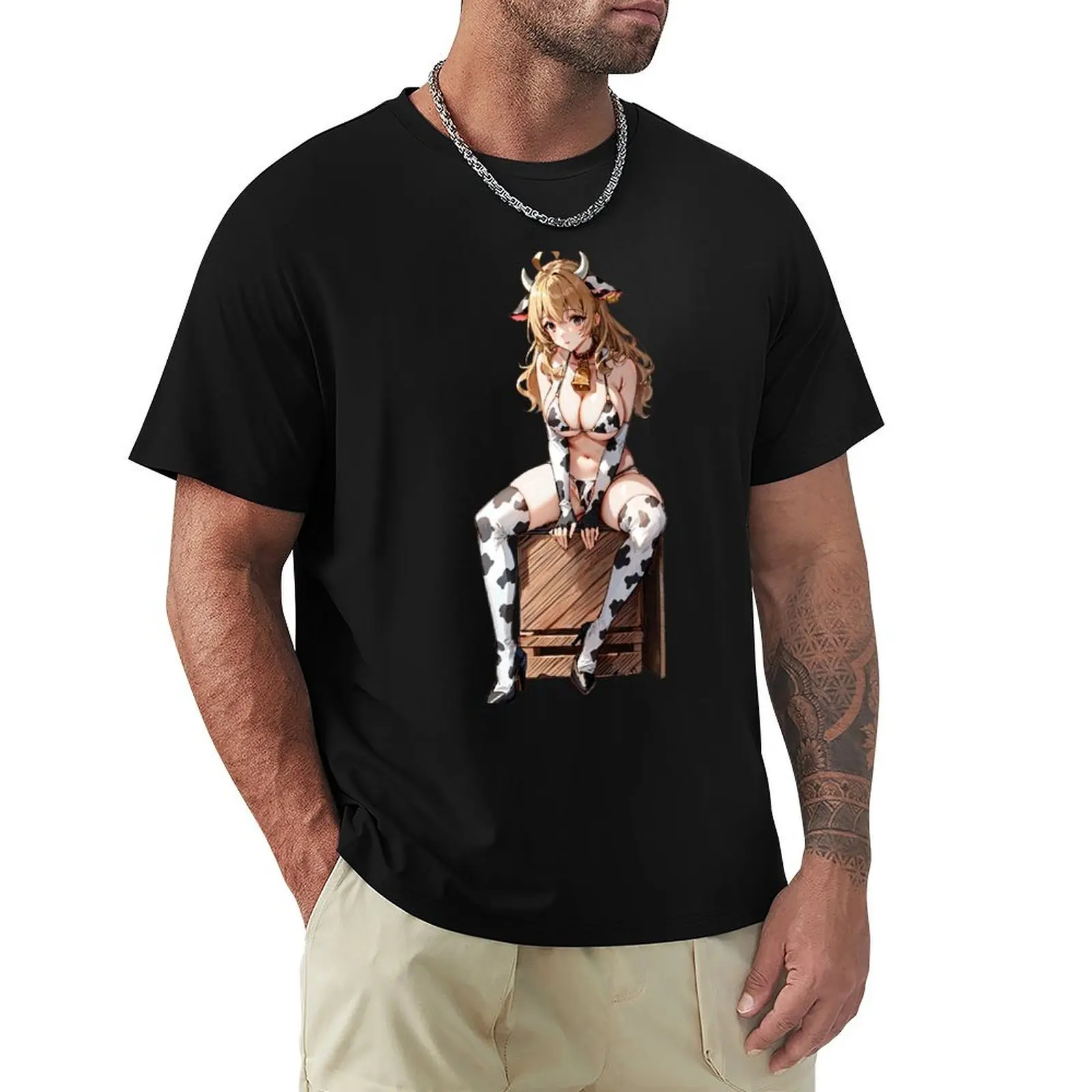 

Anime Cow Girl T-Shirt summer shirt graphic shirts Clothing heavyweights mens graphic t-shirts anime