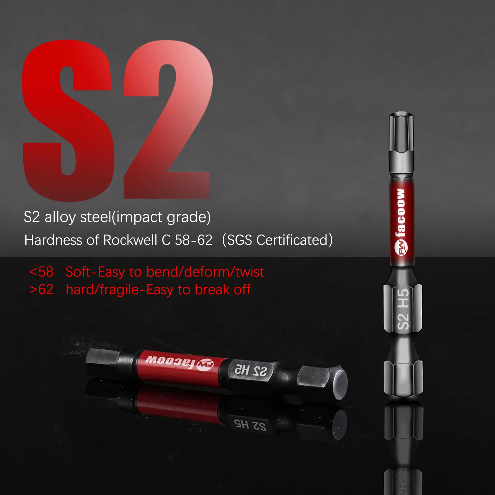 21Pcs Hex Bit Set, S2 Alloy Steel Allen Wrench Drill Bit Set with Magnetic Tips, 1/4 Hex-Shank 2" Impact Allen Key Bits Set