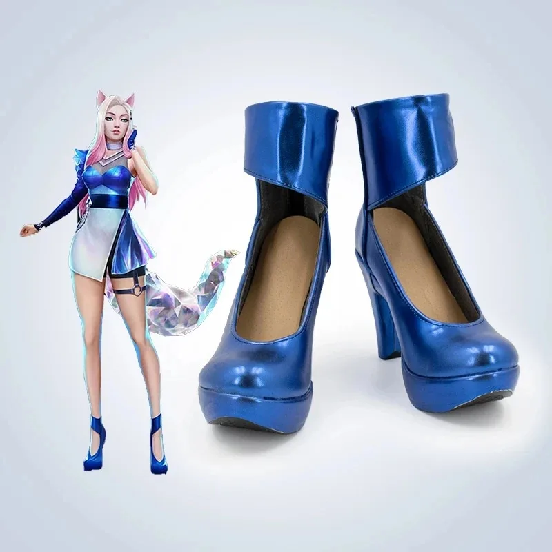 

KDA Ahri Cosplay Shoes Boots Sexy KDA All Out Pop Star Cosplay Props Accessories Ears Wig Custom-made High Heel for Girls Women