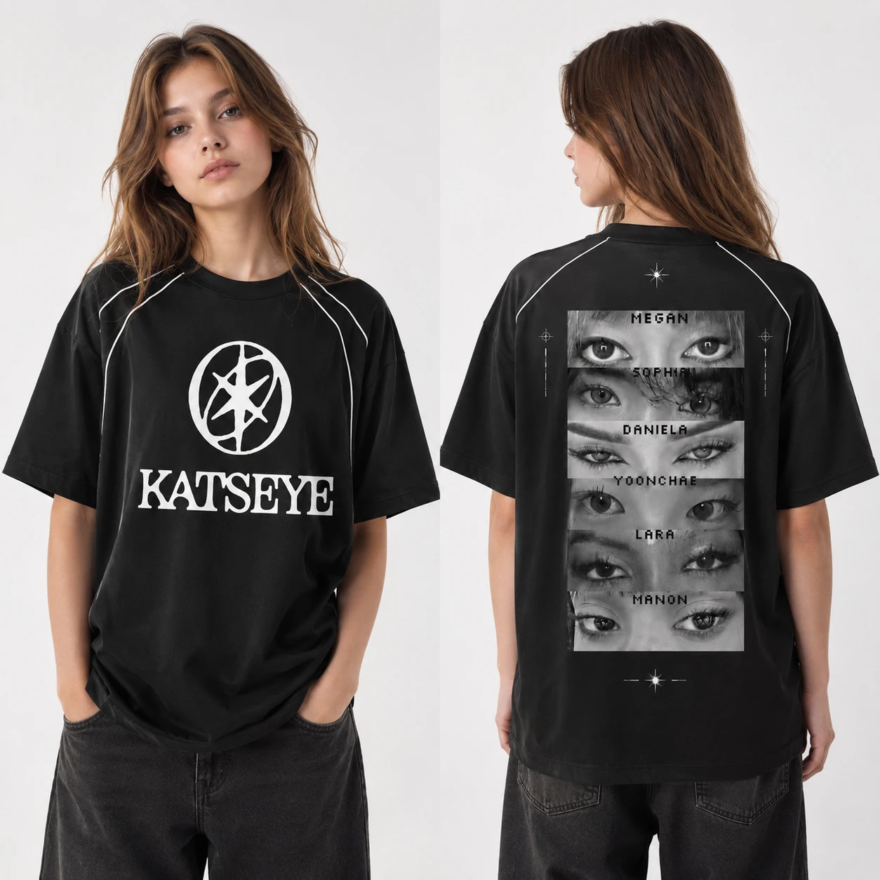 Sommer-Musikfestival-Essential KATSEYE Grafik-T-Shirt für Damen 2026 Neues Konzert-Merch Street-Style Lässiges Kurzarm-T-Shirt – Detail 3