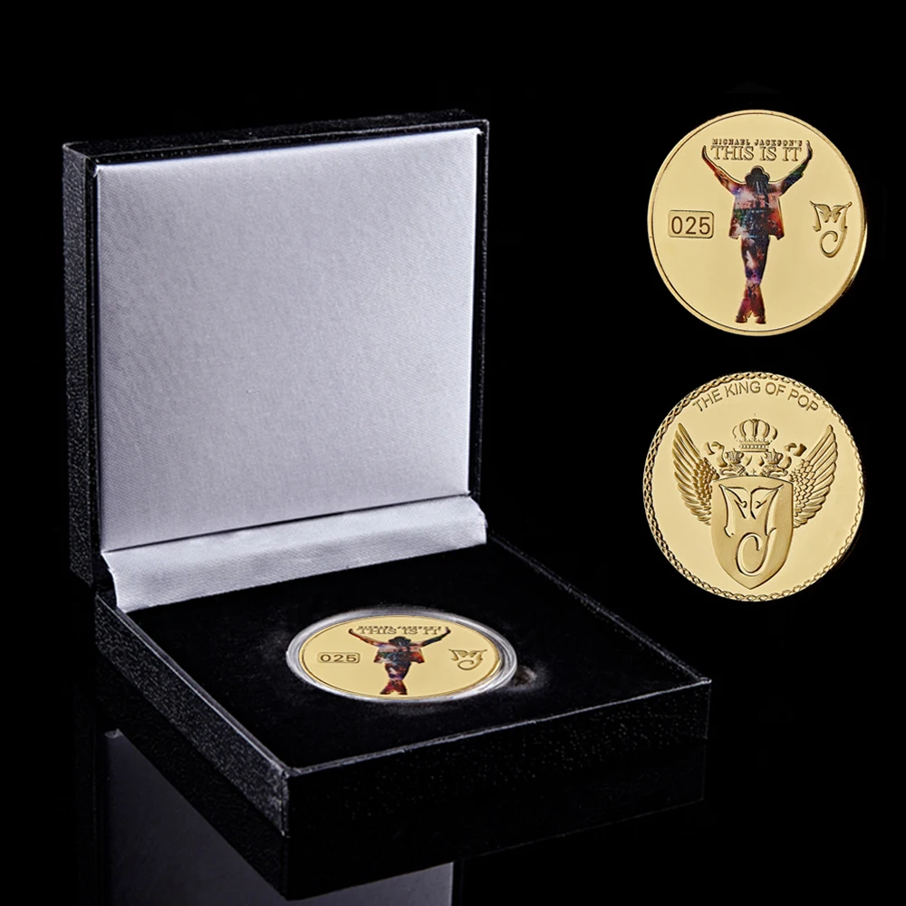 World Pop Super Star Michael Jackson Gold Plated Commemorative Coin For True Love Fan Collectioon