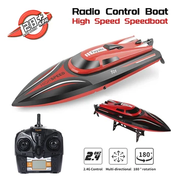 TKKJ 4CH RC Boat H101 2.4G High Speed ​​Remote Control Electric Racing Boat 180 Degree Flip Speed ​​Boats Model Toys for Children 28km/h RC Boat