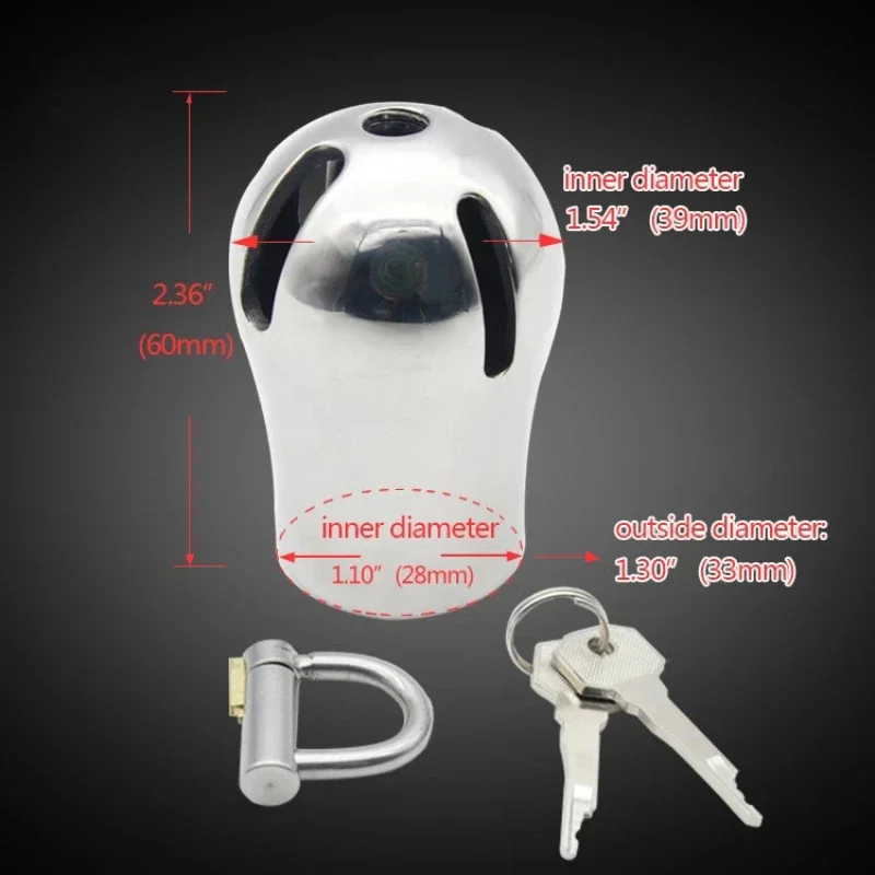 Male Chastity Device Penis Cage with Plugs Accessories PA Magic Lock Stainless Steel Material Piercing Chastity Device Adult Toy