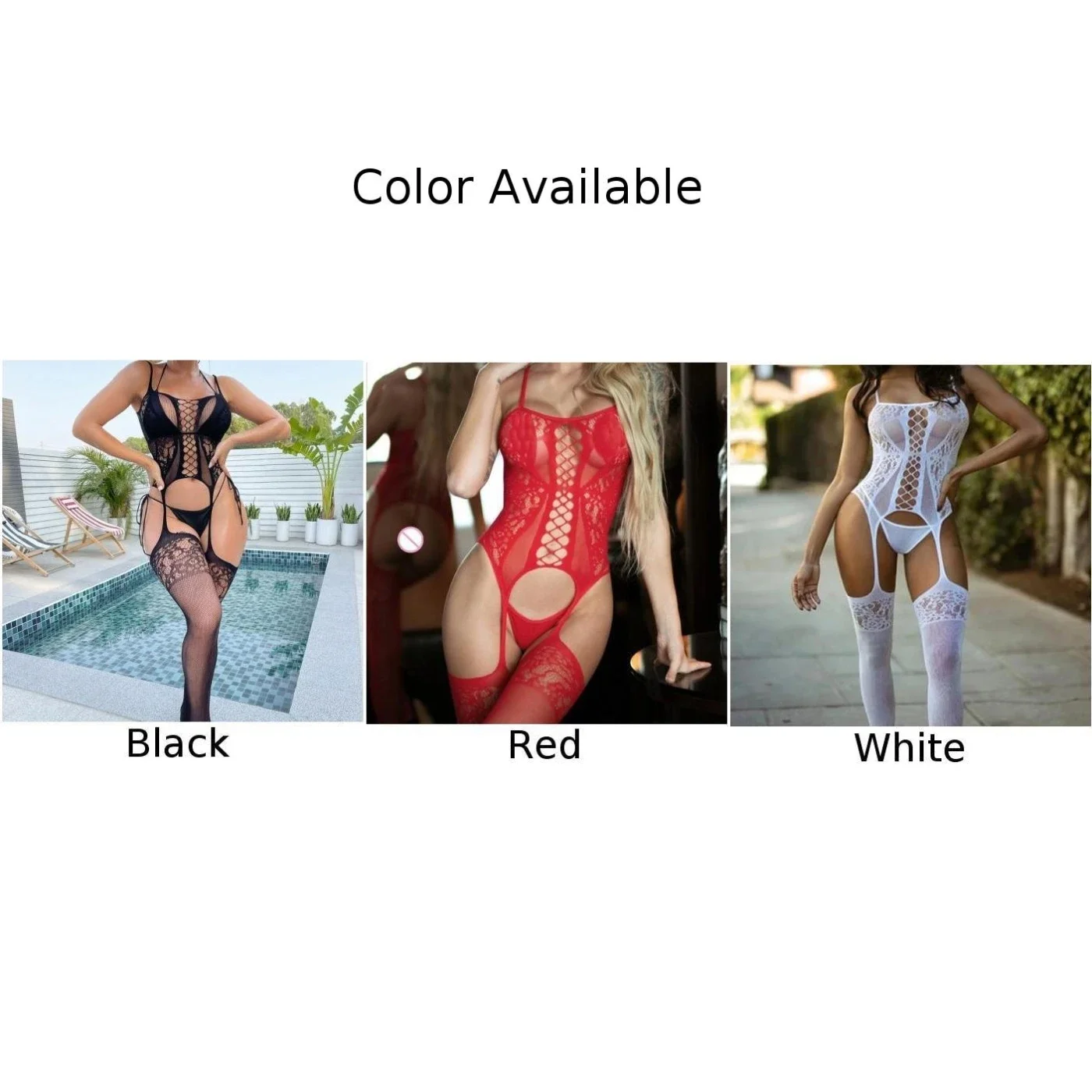 Sexy Lingerie Women Fishnet Suspender Bodysuit Porn Hollow Crotchless Pantyhose Clubwear Lingeries Sexy Hot