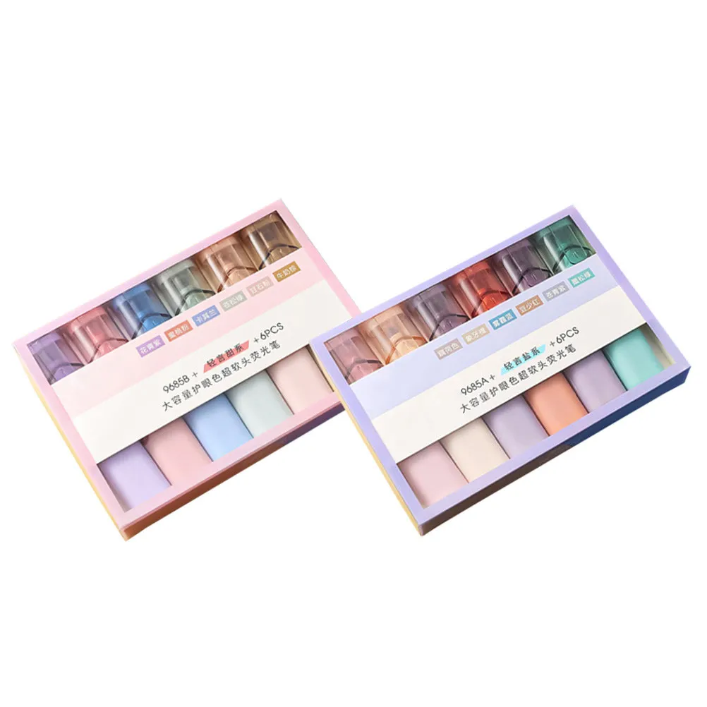 

Набор из 12 маркеров-выделителей с мягким захватом для защиты глаз, высококачественный пластик, плавное нанесение, яркие цвета, портативный, удобно помещаются в пенал