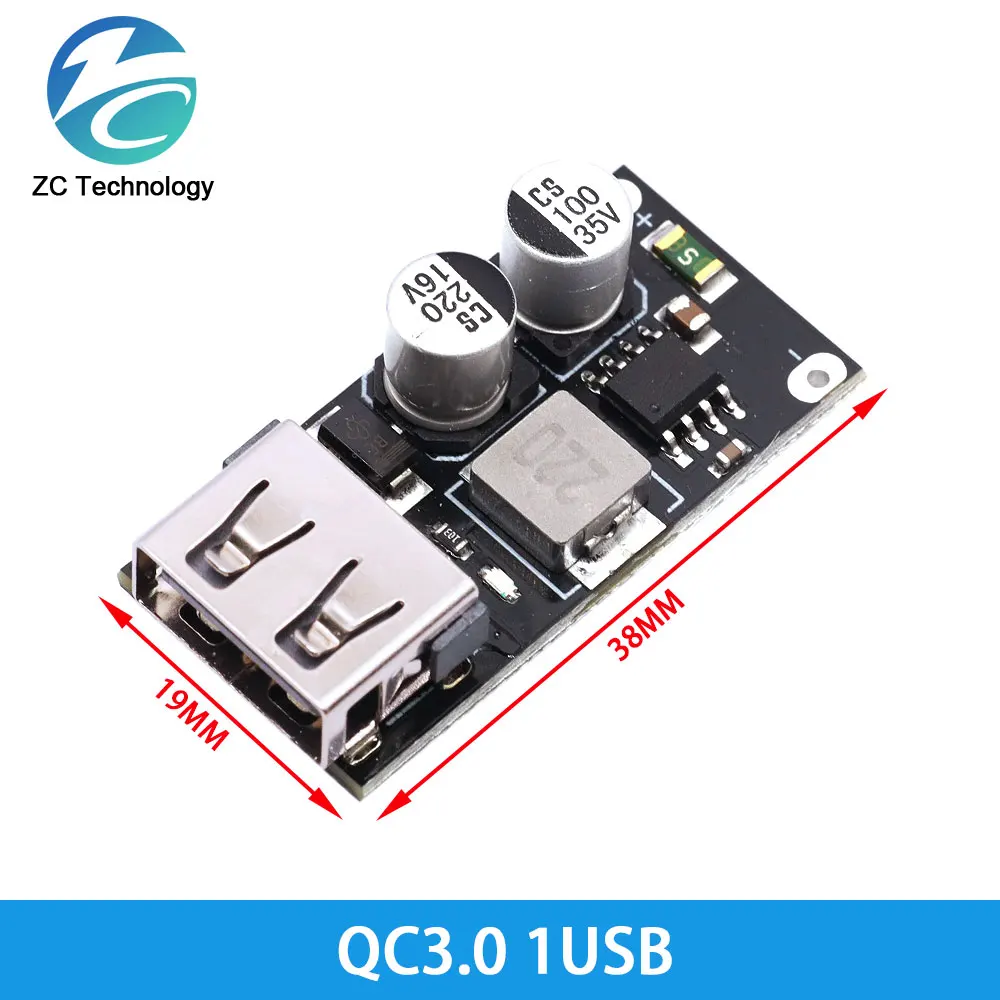 KC24 USB QC3.0 QC2.0 DC-DC Buck Converter Charging Step Down Module 6-32V 9V 12V 24V to Fast Quick Charger Circuit Board 3V 5V