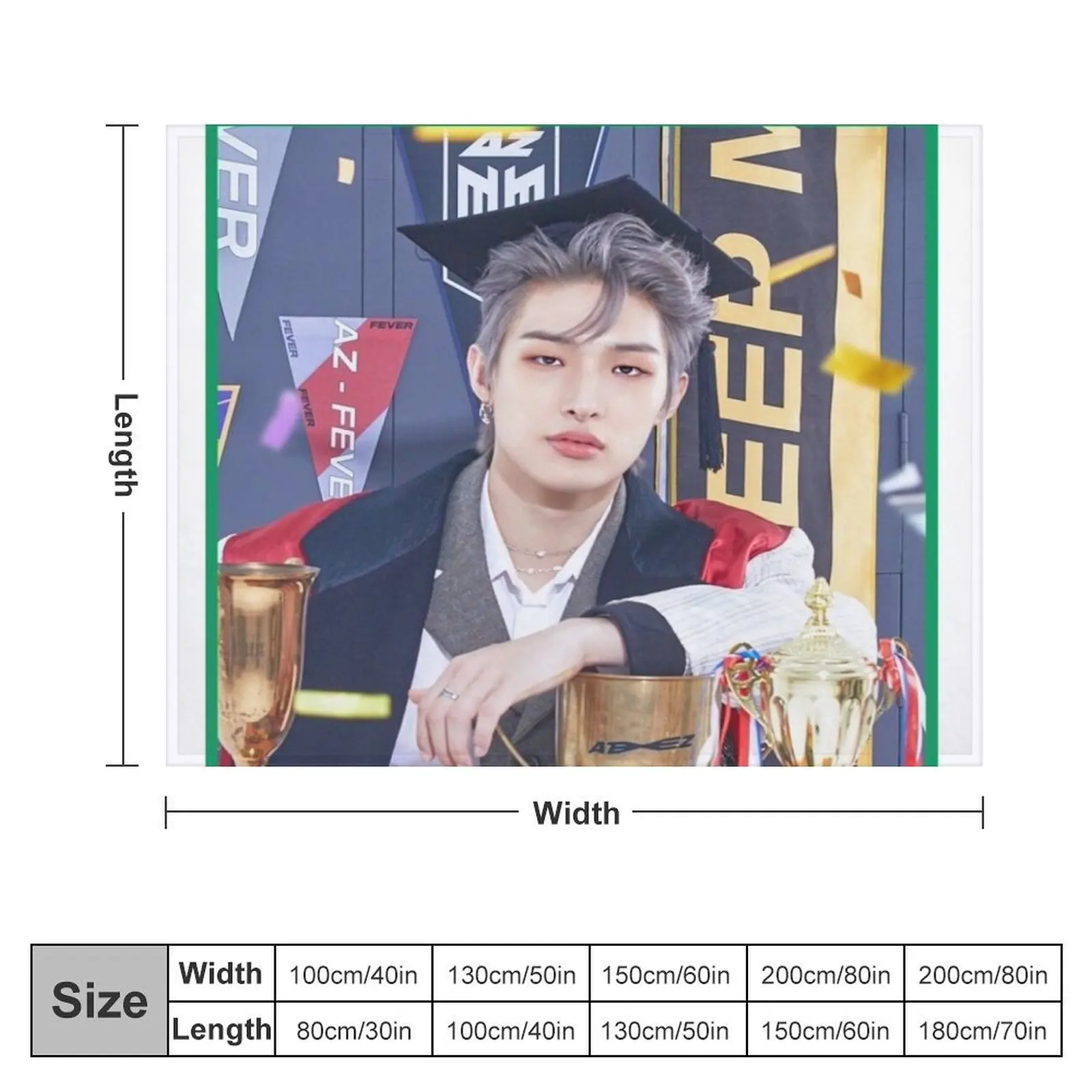 ATEEZ Mingi 'Heung' Throw Blanket for babies Plaid Blankets