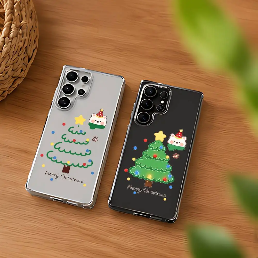Star Christmas Tree Cartoon Cute Puppy Phone Case For Samsung Galaxy S21 S22 S23 S24ULTRA S25ULTRA FE Ultra Plus5G A52S S26
