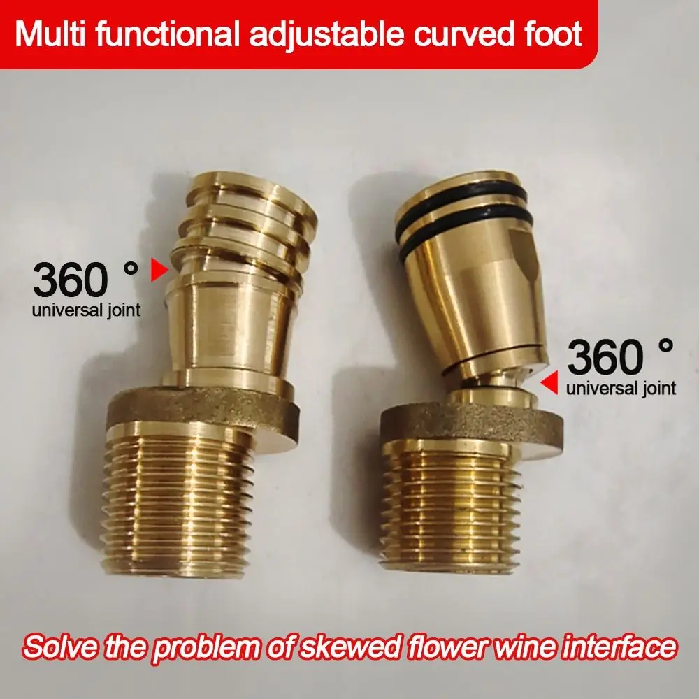 

Stainless Steel Angled Curved Foot Rotatable Wall Mounted Shower Faucet Adapter Angle Adjustment Eccentric Screw Corner