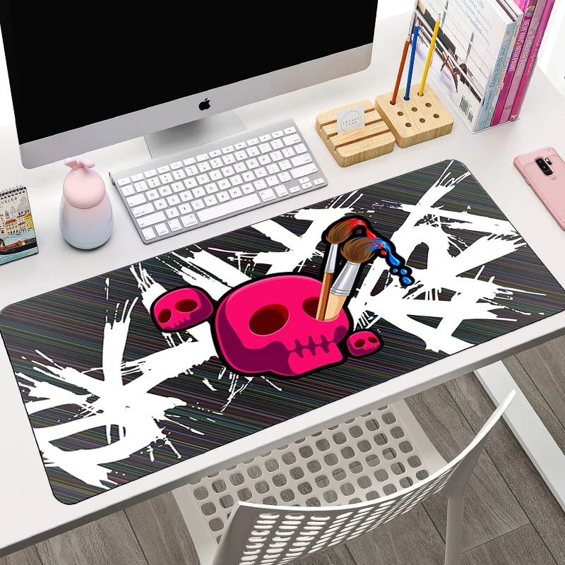 

Retro Cartoon Skull HD Mouse Pad Office Computer Kawaii Anime Gaming Accessories Mousepad Laptop Natural Rubber Desk Mat Carpet