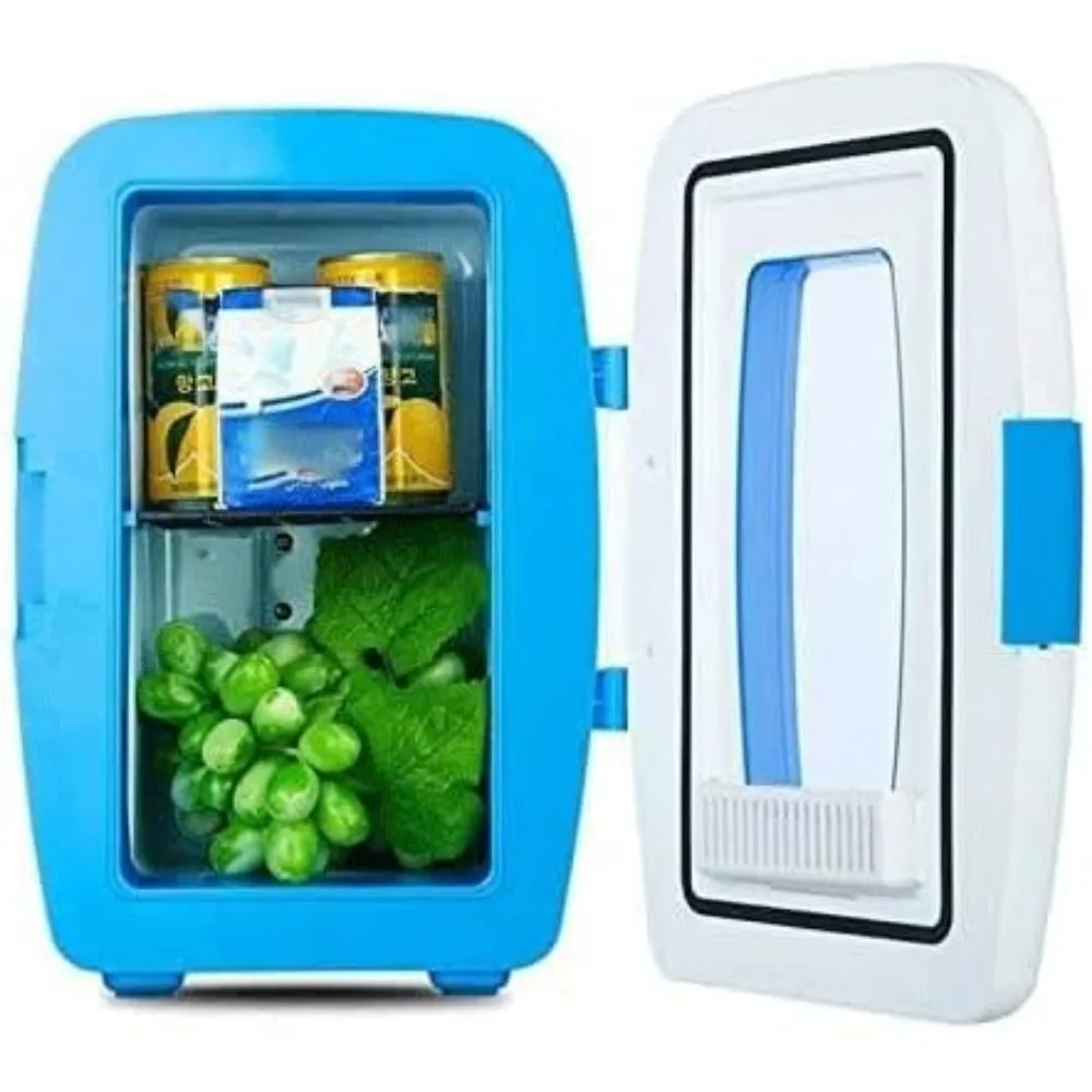 ثلاجة صغيرة، ثلاجة شخصية محمولة سعة 10 لتر للعناية بالبشرة والمشروبات والطعام، رائعة لغرفة النوم والمكتب (اللون: أحمر) #4