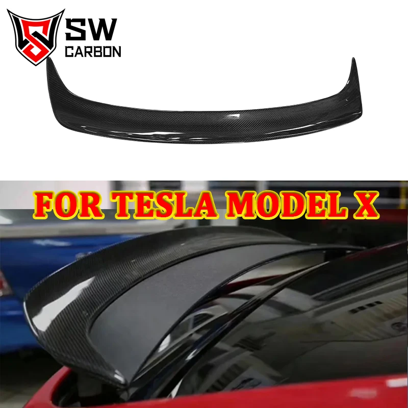 High quality Tesla Model X Carbon Fiber RZ Style Rear Wing Trunk Tail Lip Separator Trim Air Ripper upgrades Body Kit