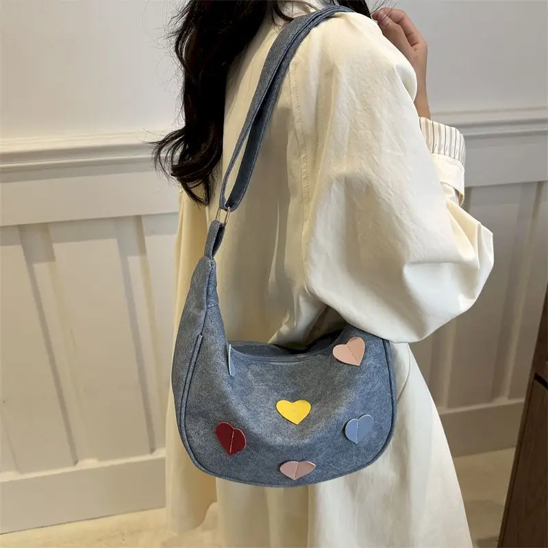 

Elegant Crossbody Bags for Women Korean Style Versatile Handbags Aesthetic Luxury Office Lady Fashionable PU Design Hobos Bags