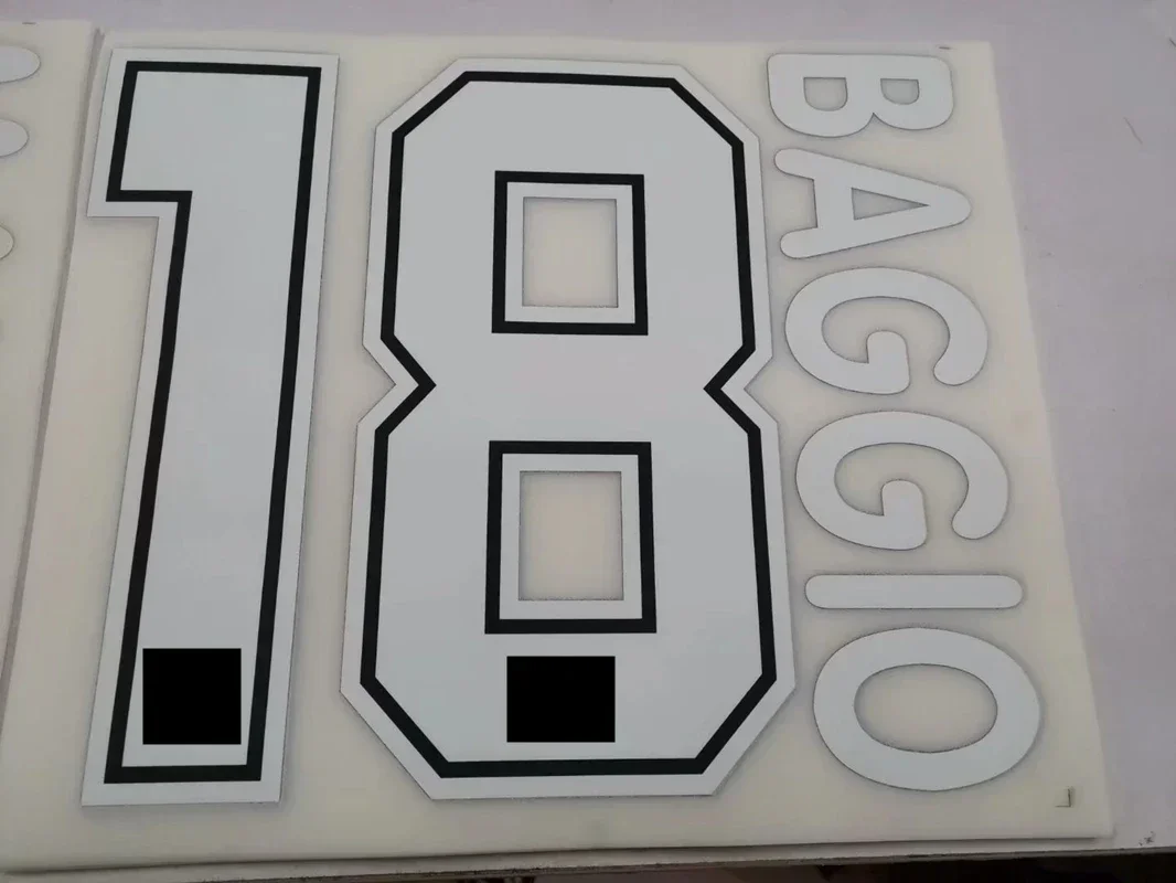 Super A Retro 1996 1997 AC MALDINI BAGGIO number font print, Hot stamping patches badges