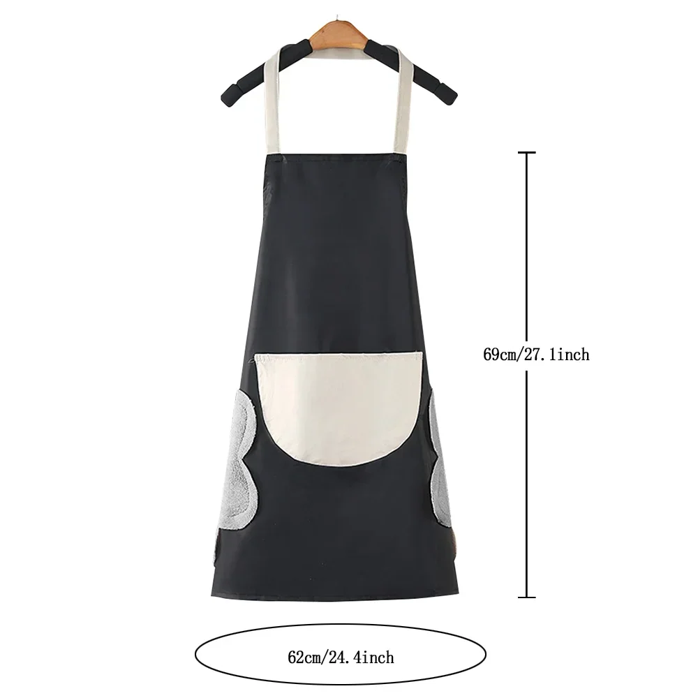 Fashion Canvas Apron Home Kitchen Gardening Work Dress Women's Kitchen Restaurant Work Apron Paint Pattern with Pockets