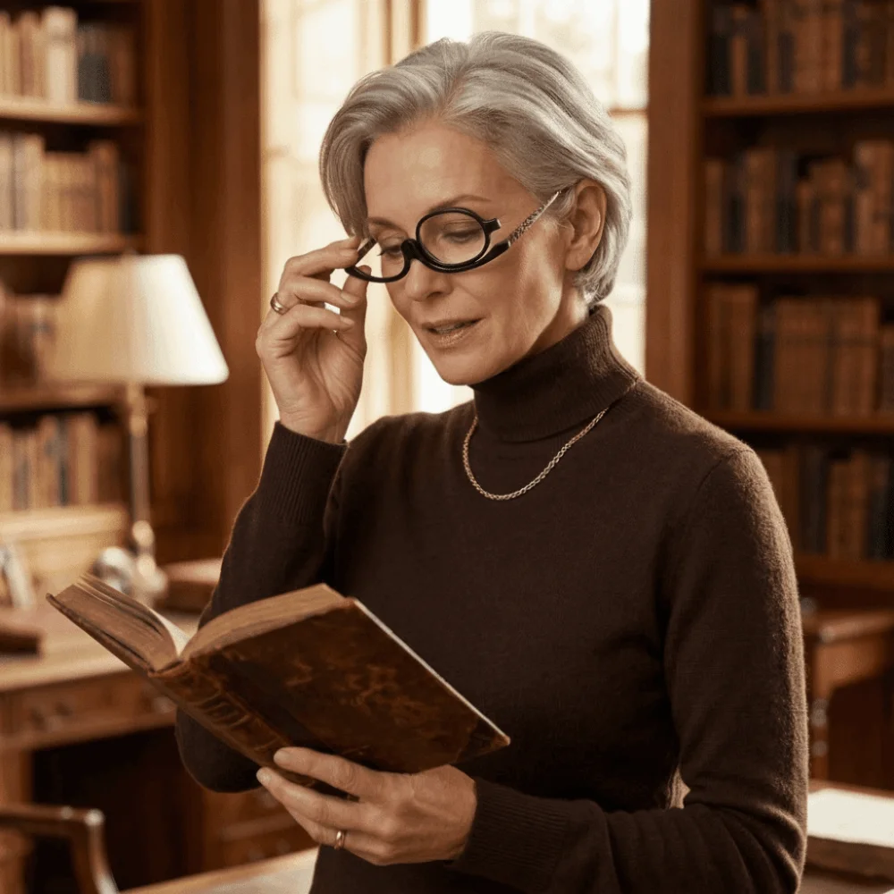 +1.00~+4.0 Diopter Makeup Reading Glasses Rotating Design Magnification Folding Eyeglasses Folding Hands-Free Presbyopia Glasses