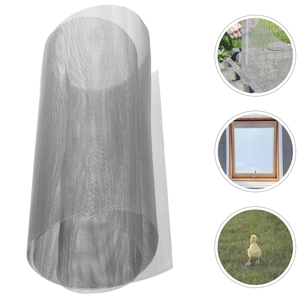 

Stainless Steel Wire Mesh Roll 30x250cm Durable Fine Screen Metal Netting for Windows Doors Security Cabinets Bbq Fencing