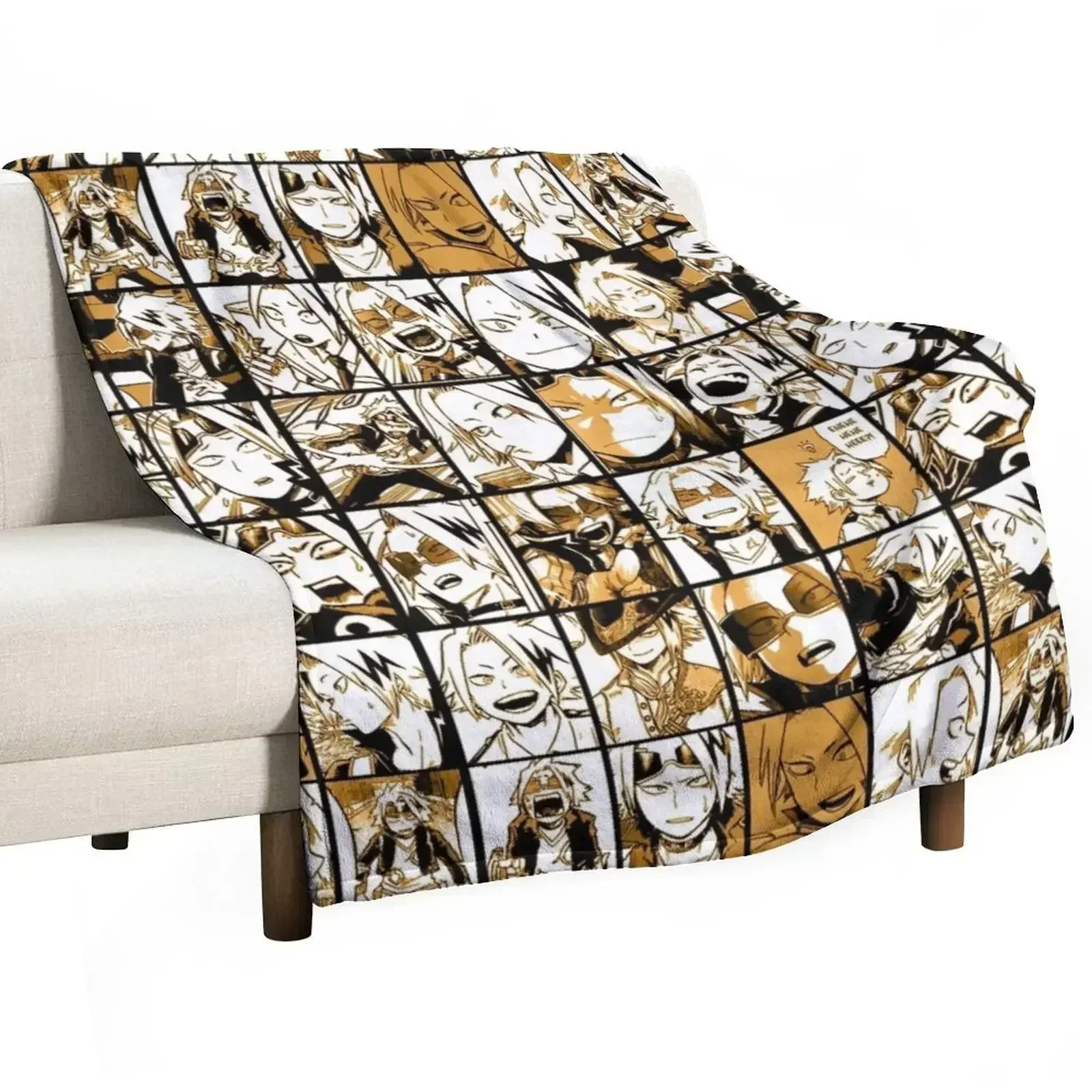 

BNHA Kaminari Denki collage Throw Blanket Fuzzy Plush Throw Blanket for Sofa Chair
