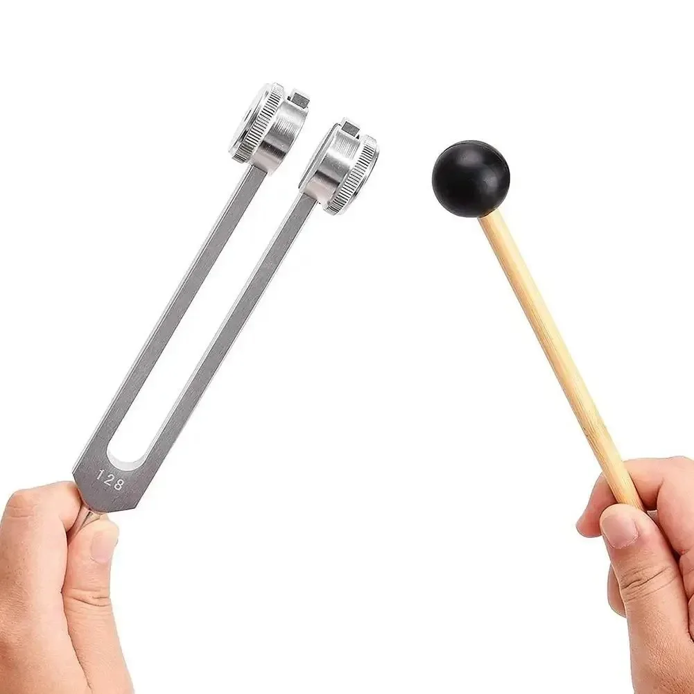 

Набор камертонов 128 Гц, утяжеленный биоакустический камертон для исцеления чакр, звуковой терапии, средство для снятия стресса