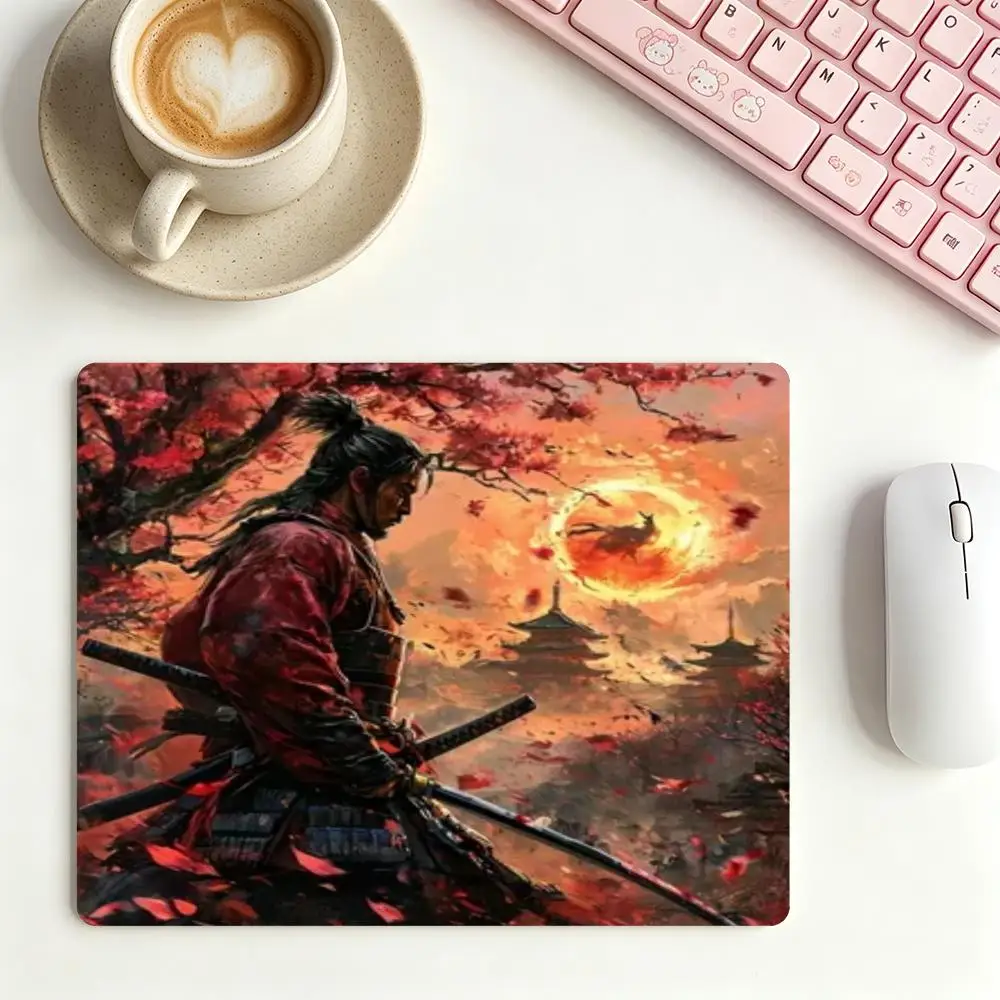 Japanese Samurai Red Maple Temple mousepad large size keyboard accessories laptop office desktop bedroom learning table mat