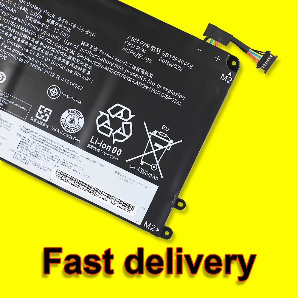 Imagem -05 - Lenovo-bateria do Portátil Thinkpad P40 Ioga Ioga 460 00hw020 00hw021 Sb10f46458 Sb10f46459 3icp6 55 90 114 v 53wh 4390mah