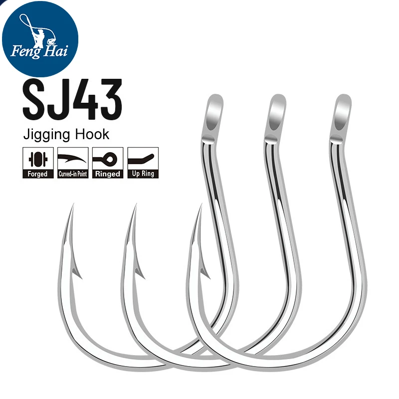 

SJ43 Sea Fishing Tippet Hooks 4x Strengthened Single Hooks Barbed Rings Hooks Deep Sea Boat Fishing Hooks Bulk Fishing Hooks Who