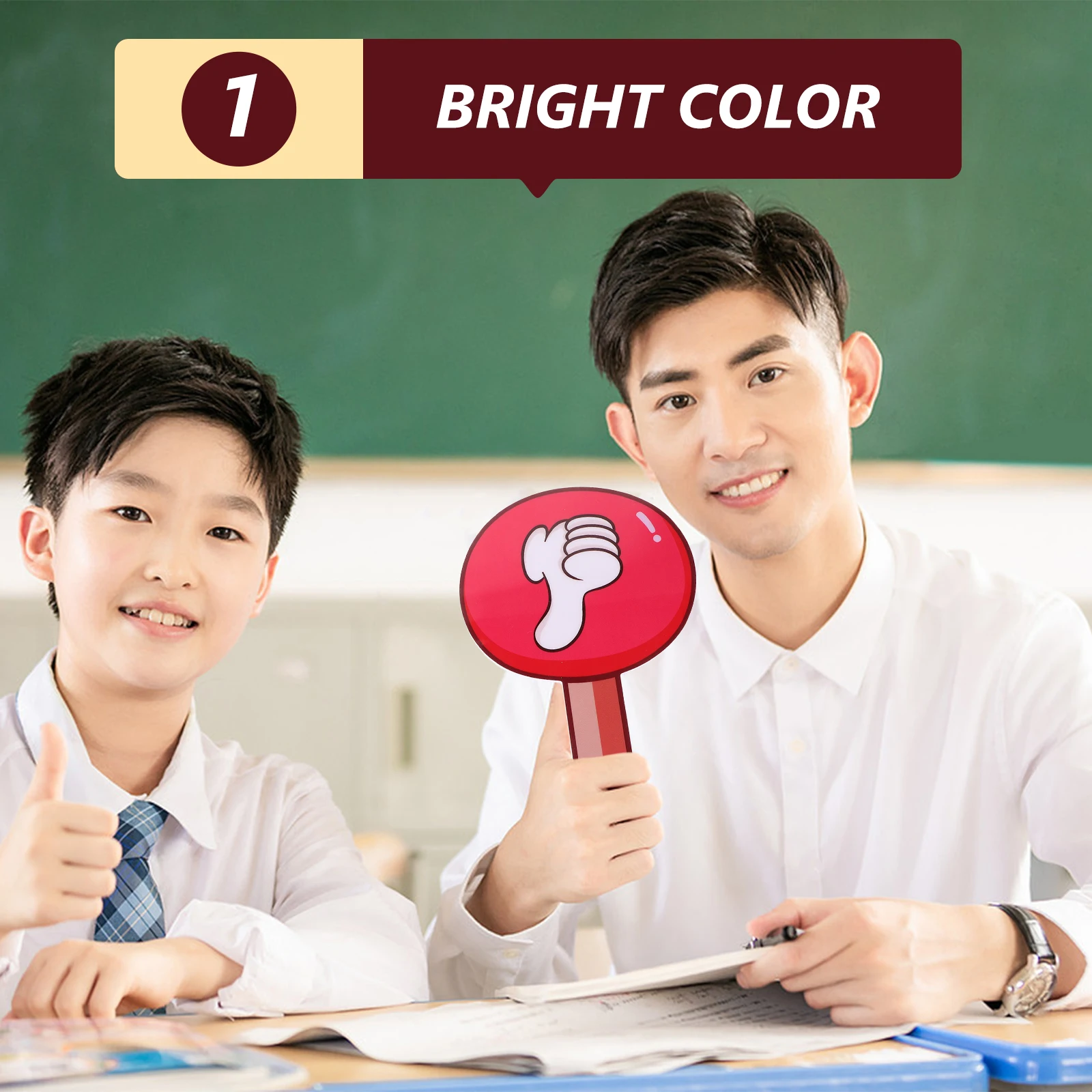 

2pcs Reusable Voting Paddle Sturdy Classroom Judging Board Portable School Game Event Supplies Plastic Voting Board Handheld