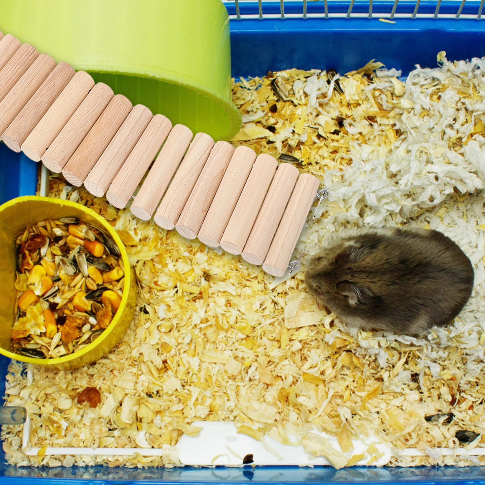 

2pcs Wooden Ladder Bridge For Hamster Cage Arch Climbing Small Animal Activity Diy Assembly Indoor Outdoor Durable Pet