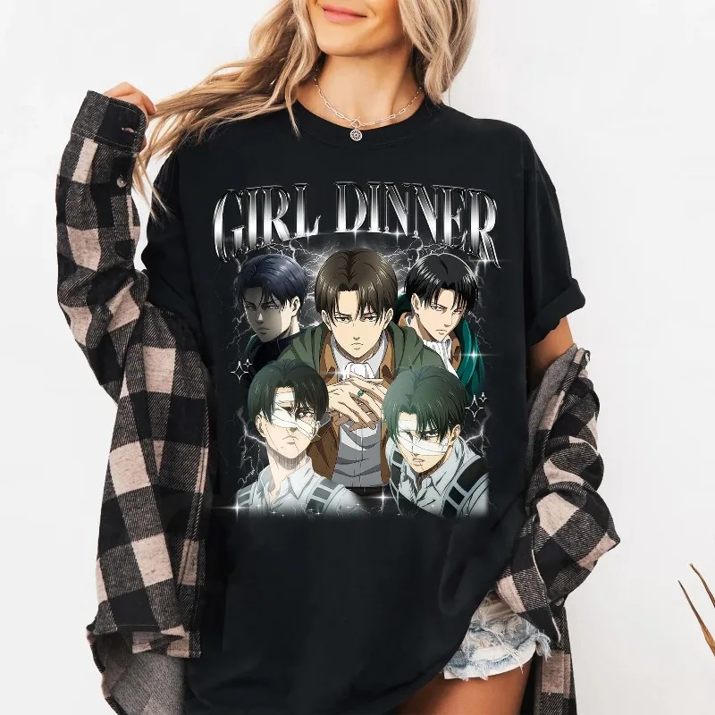 Levi Ackerman Shirts, Attack on Titan Unisex T-shirts, Anime and Manga Shirts, Pure Cotton Casual All-season Base Layer Tops