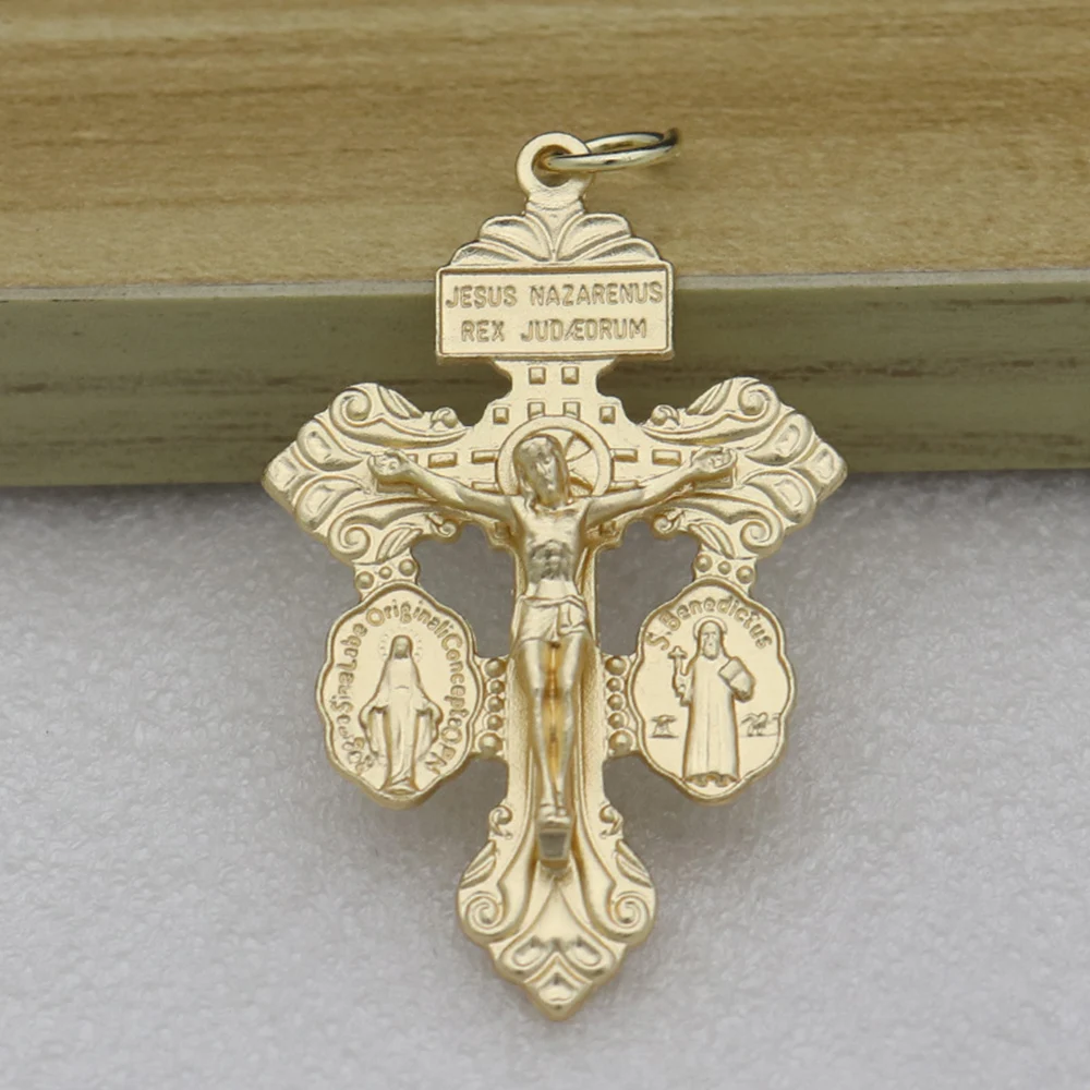 Diyalo Katholische Vergebung Kreuz Kruzifix Exorzismus St. Benedikt Unsere Liebe Frau Medaille Milagrosa Anhänger Charms für DIY Halskette Teile – Detail 5