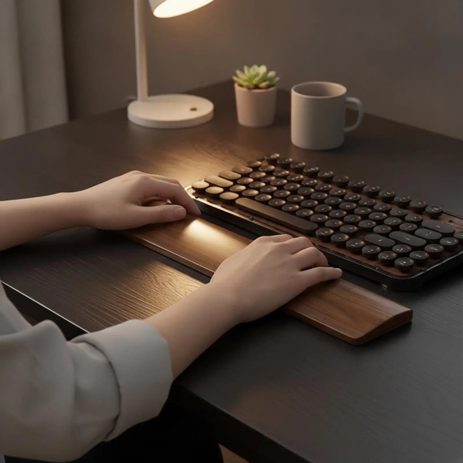 Supportive Wooden Keyboard Wrist Rest Comfortable Wooden Wrist Rest Sleek