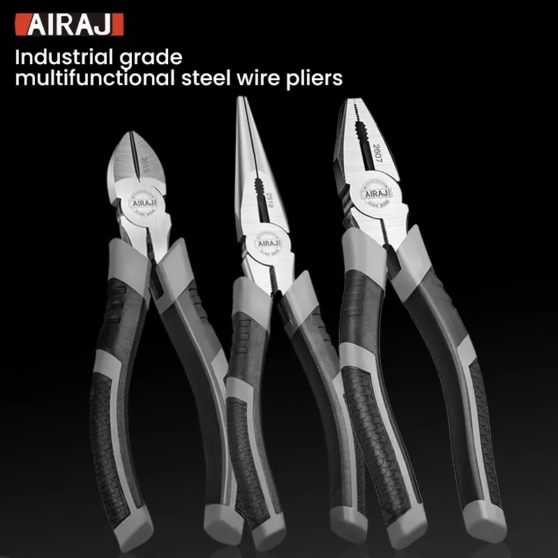 AIRAJ 6/8 Pouce Multifonctionnel Pinces Diagonales Aiguille Nez Pinces Outils Matériel Coupe-Fil Universel Électricien