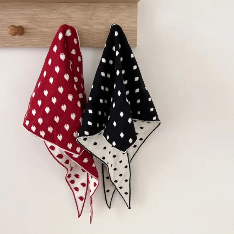 2-10 Years Children's Scarf Autumn Winter New Love Knitted Scarves Boys Girls Decorative Double-sided Headscarf Warm Neck Warmer