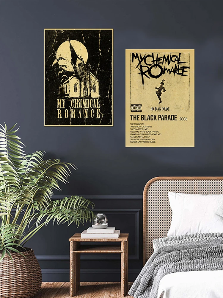 My Chemical Romance Band Kraft Paper Posters Classic Nostalgic Matte Poster Vintage Home Room Bar Cafe Decor Art Wall Painting