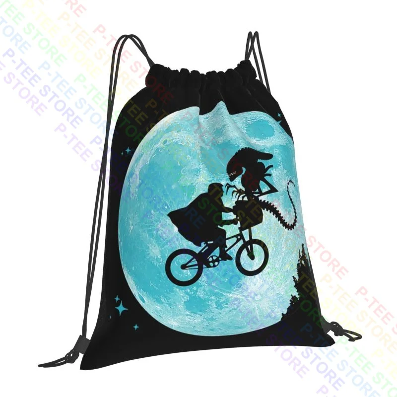 Extra Terrestial Vs Aliens Parody Drawstring Bags Gym Bag Travel Schoolbag Storage Bag Riding Backpack