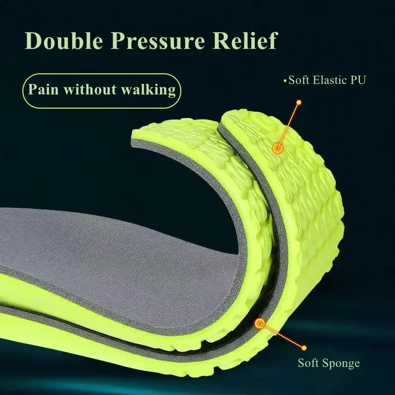 1 pair High elastic shock-absorbing insole Breathable sweat absorbing and odor resistant sports insoles Soft soled latex insoles