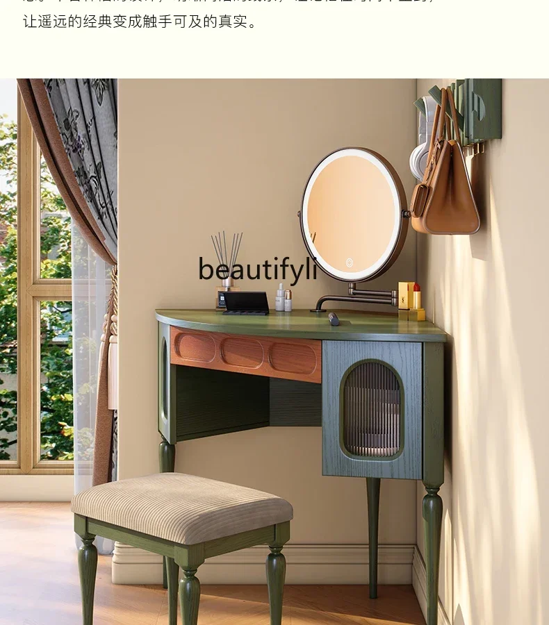 

YH5 French retro dresser solid wood storage cabinet antique corner dresser in bedroom