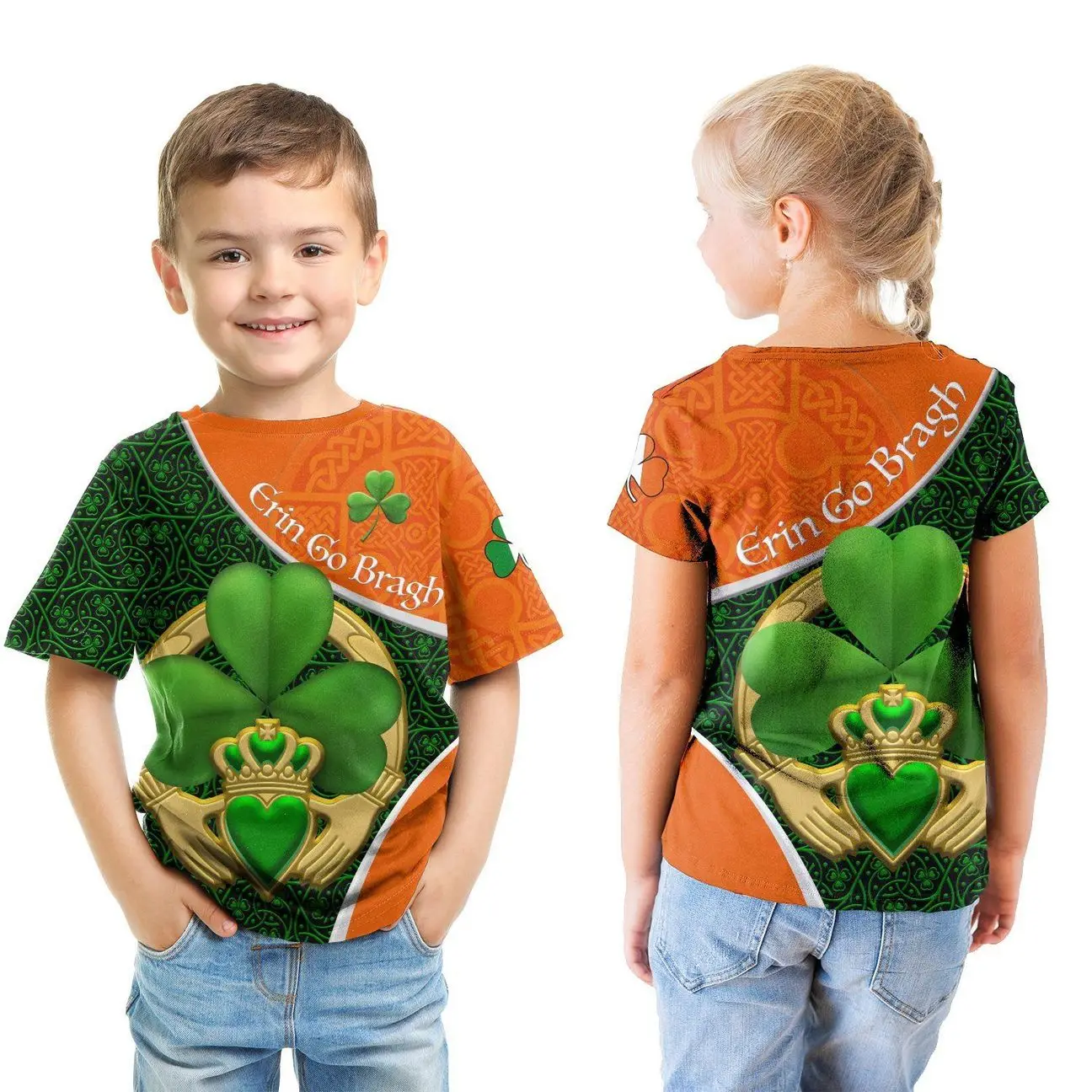 IRELAND T-SHIRT KID LEPRECHAUN FACE IRISH ST PATRICK'S DAY 3D Printed T-Shirt Kids Boys Short-Sleeve Top Cool Tees Children Wear