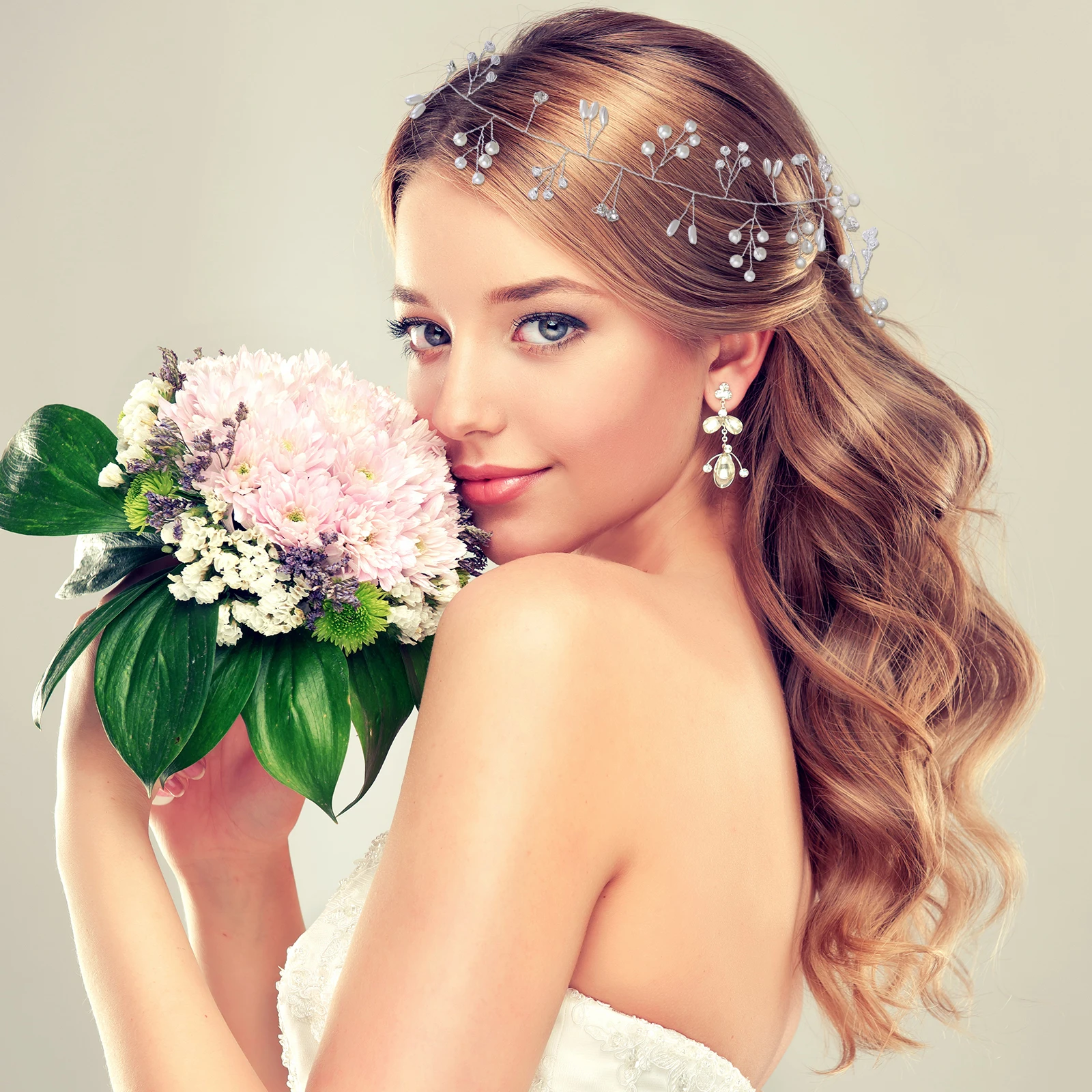 

Pearl Headb Hair Vine Beaded Bridal Hair Accessories Wedding Bridesmaid Hairstyles Lengthen Lightweight Comfortable