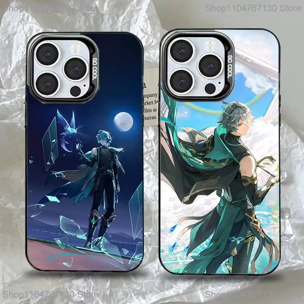 

Alhaitham Genshin Impact Phone Case For iPhone 16,15,14,13,12,11,Pro,Max,Plus,Mini,XS,SE Anti Fall Black Matte Hard Bumper
