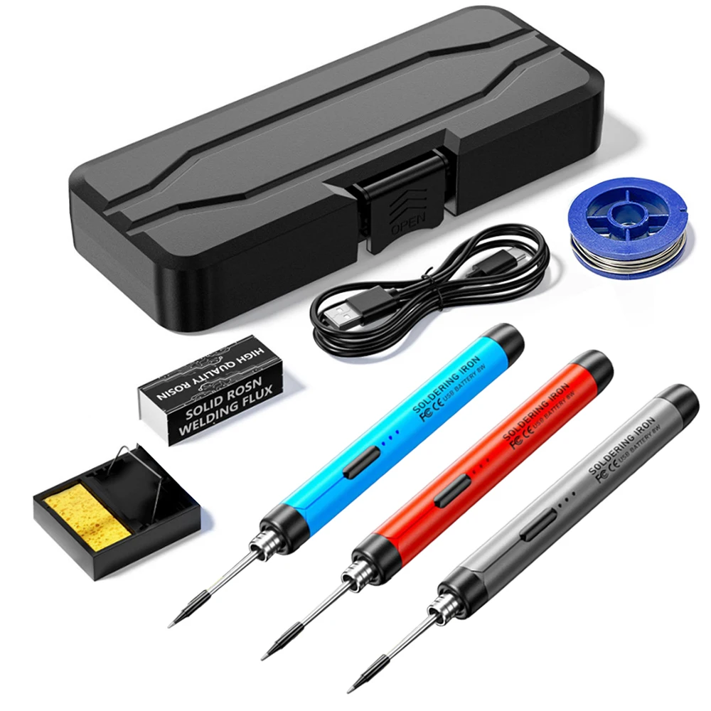 Portable USB Soldering Iron 5V Mini Soldering Iron Set Type-C Three-level Temperature Control Rechargeable Soldering Iron Kits