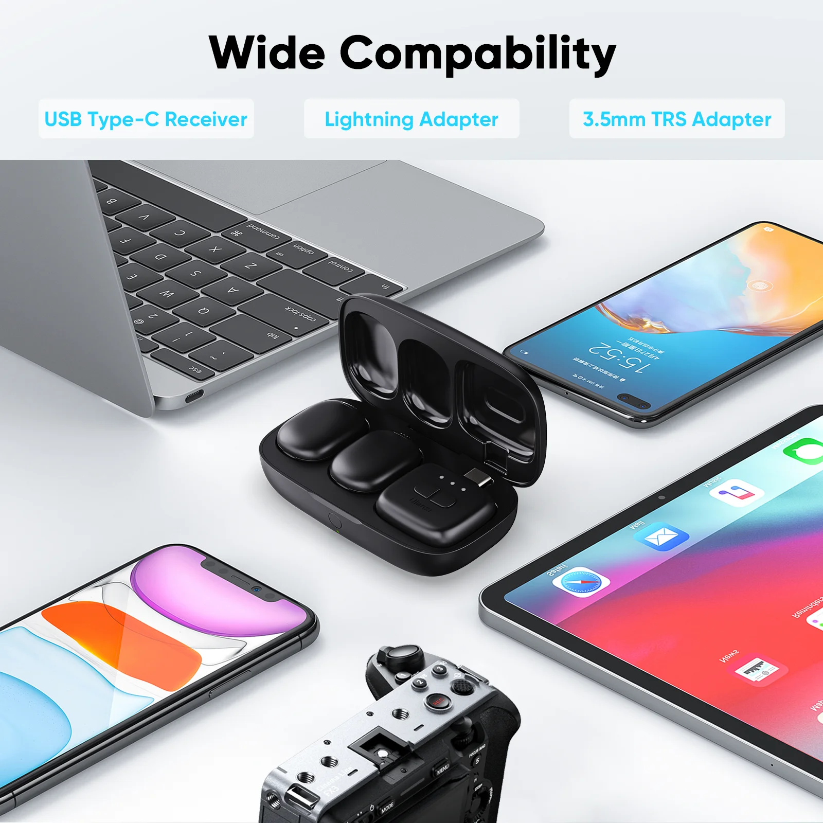 Ulanzi MA30 Microfone de lapela sem fio Mini microfone para iPhone 16 15 Câmeras de telefone Android Insta360 x2 x4 DJI Pokect 3 Action 2 3